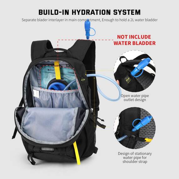 SKYSPER Leicht Wanderrucksack Klein Rucksack mit Rückenbelüftung Trekkingrucksack aus atmungsaktivem 3D Air Mesh Polyester Camping Outdoor Wandern Rucksack