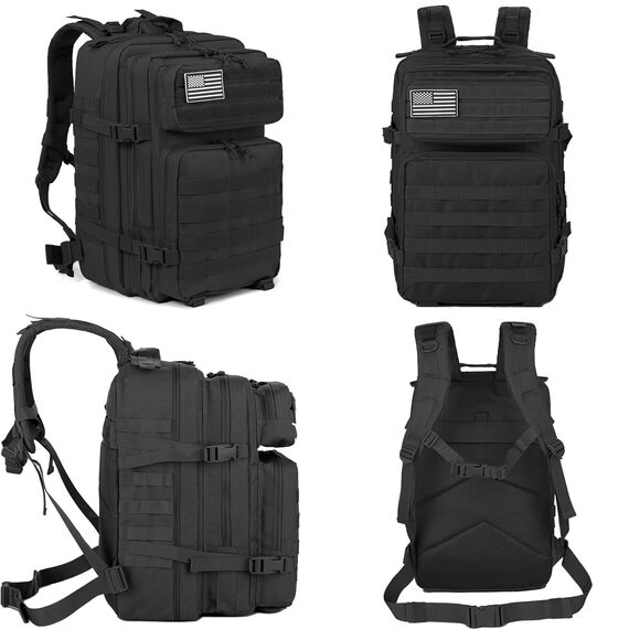 QT&QY 45L Militärischer taktischer Rucksack Bundeswehr Rucksäcke für Männer Molle Armee Angriff Tagesrucksack 3 Tage Bug Out Go Tasche Trekking Wanderrucksack