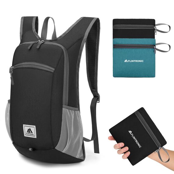 flintronic Faltbarer Rucksack, 16L Kleiner Wanderrucksack, Ultraleicht Wanderrucksack, Wasserfest Reiserucksack, Packbare Backpack, Damen Herren Daypack, für Camping Klettern/Outdoor Wandern