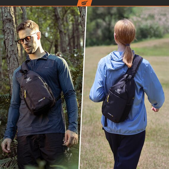 SKYSPER Schultertasche Brusttasche Leichte Sling Bag Klein Wasserfest Crossbody Umhängetasche zum Wandern Outdoor Sports Reise
