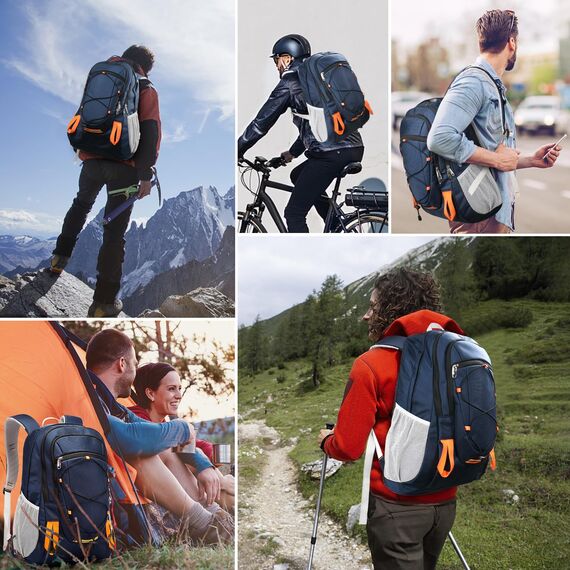 Petfu Wanderrucksack 40L Rucksack Herren groß Damen Wasserdichter Rucksack Wasserdicht Reiserucksack Trekkingrucksack mit Reflexstreifen Für Wandern, Radfahren, Klettern, Bergsteigen und Reisen Sport