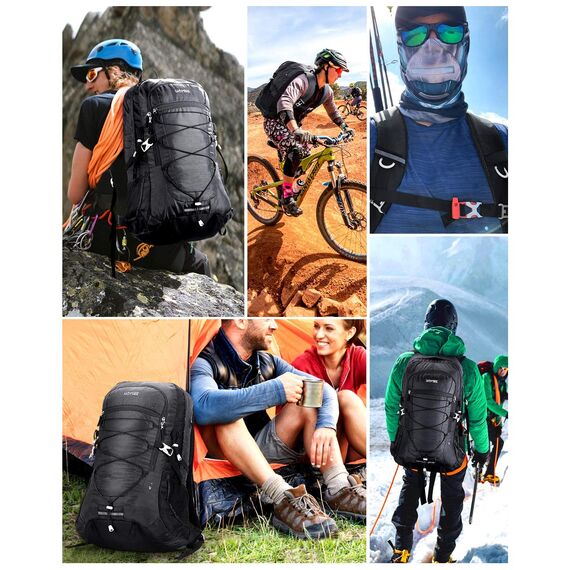 HOMIEE Wanderrucksack Herren Damen 45L Wasserdichter Rucksack Leichter Trekkingrucksack Groß Reiserucksack Sportrucksack mit Reflexstreifen für Campingplätze Radfahren Bergsteigen Reisen