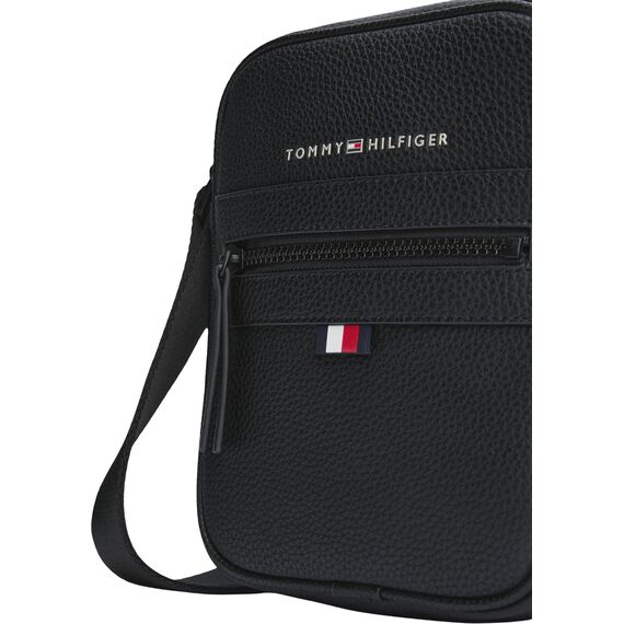Tommy Hilfiger Herren Umhängetasche Essential PU Mini Reporter Klein, Schwarz (Black), Einheitsgröße