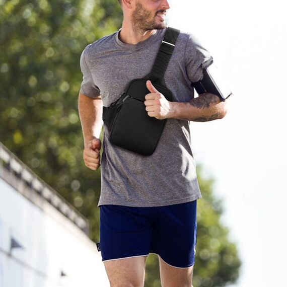 DONGKER Schulter-Rucksack, Sling-Brusttasche, wasserfest, für Damen und Herren, Wandern, Reisen, Outdoor-Sport, weiß, L, Casual