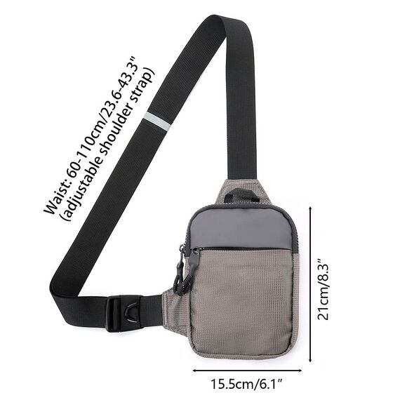 DONGKER Sling Chest Crossbody Bag, Wasserdicht Schultertasche, Crossbody Bag Backpack für Männer und Frauen, die Outdoor-Sportarten wandern (L, Grau)
