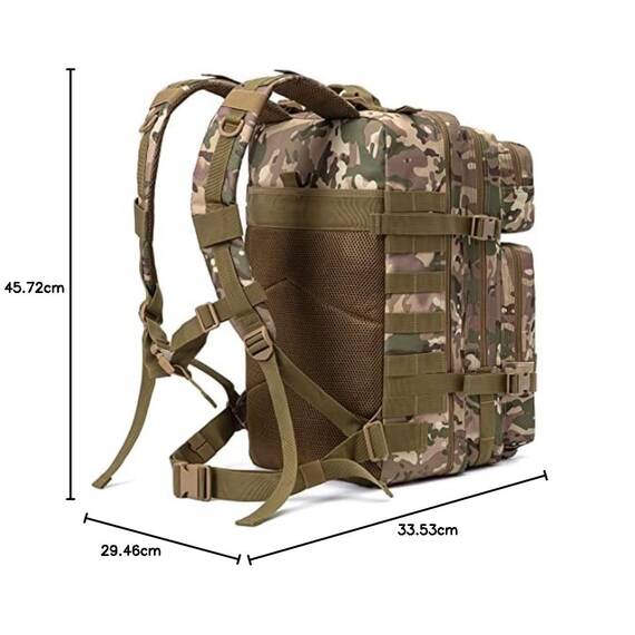 QT&QY 45L Militärischer taktischer Rucksack Bundeswehr Rucksäcke für Männer Molle Armee Angriff Tagesrucksack 3 Tage Bug Out Go Tasche Trekking Wanderrucksack