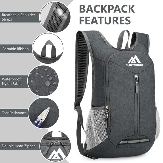 flintronic Faltbarer Rucksack, 16L Kleiner Wanderrucksack, Ultraleicht Wanderrucksack, Wasserfest Reiserucksack, Packbare Backpack, Damen Herren Daypack, für Camping Klettern/Outdoor Wandern