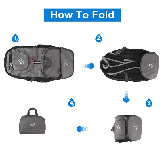 WATERFLY Ultraleicht Faltbar Klein Rucksack: 20L Leicht Packable Wanderrucksack Tagesrucksack Trekkingrucksack Outdoor Sportlich Backpack Travel Daypack für Herren Damen