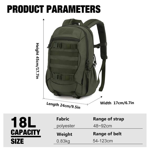 Mardingtop 18L/28L Rucksack Taktischer Trekkingrucksacke Rucksäck Outdoor Wanderrucksäcke für Camping Wandern Reisen