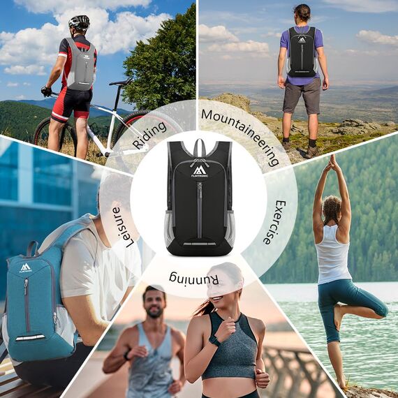 flintronic Faltbarer Rucksack, 16L Kleiner Wanderrucksack, Ultraleicht Wanderrucksack, Wasserfest Reiserucksack, Packbare Backpack, Damen Herren Daypack, für Camping Klettern/Outdoor Wandern