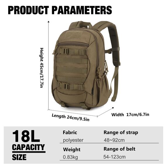 Mardingtop 18L/28L Rucksack Taktischer Trekkingrucksacke Rucksäck Outdoor Wanderrucksäcke für Camping Wandern Reisen