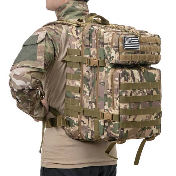 QT&QY 45L Militärischer taktischer Rucksack Bundeswehr Rucksäcke für Männer Molle Armee Angriff Tagesrucksack 3 Tage Bug Out Go Tasche Trekking Wanderrucksack
