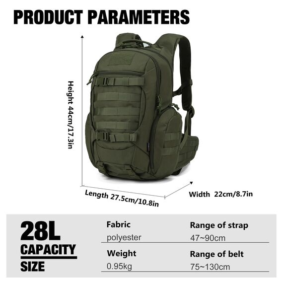 Mardingtop 18L/28L Rucksack Taktischer Trekkingrucksacke Rucksäck Outdoor Wanderrucksäcke für Camping Wandern Reisen