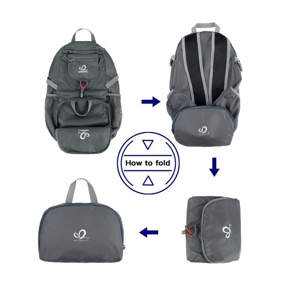 WATERFLY Ultraleicht Faltbar Klein Rucksack: 20L Leicht Packable Wanderrucksack Tagesrucksack Trekkingrucksack Outdoor Sportlich Backpack Travel Daypack für Herren Damen