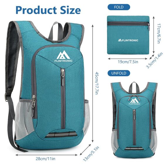 flintronic Faltbarer Rucksack, 16L Kleiner Wanderrucksack, Ultraleicht Wanderrucksack, Wasserfest Reiserucksack, Packbare Backpack, Damen Herren Daypack, für Camping Klettern/Outdoor Wandern