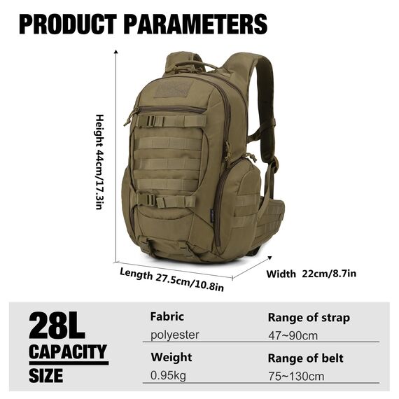 Mardingtop 18L/28L Rucksack Taktischer Trekkingrucksacke Rucksäck Outdoor Wanderrucksäcke für Camping Wandern Reisen
