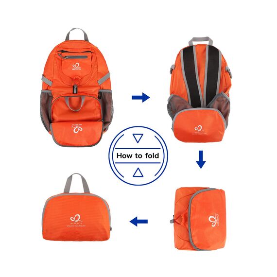 WATERFLY Ultraleicht Faltbar Klein Rucksack: 20L Leicht Packable Wanderrucksack Tagesrucksack Trekkingrucksack Outdoor Sportlich Backpack Travel Daypack für Herren Damen