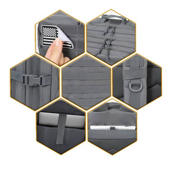 QT&QY 45L Militärischer taktischer Rucksack Crossfit Bundeswehr Rucksäcke für Männer Molle Armee Angriff Tagesrucksack 3 Tage Bug Out Go Tasche Trekking Wanderrucksack