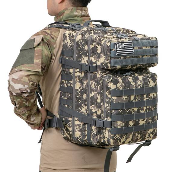 QT&QY 45L Militärischer taktischer Rucksack Bundeswehr Rucksäcke für Männer Molle Armee Angriff Tagesrucksack 3 Tage Bug Out Go Tasche Trekking Wanderrucksack