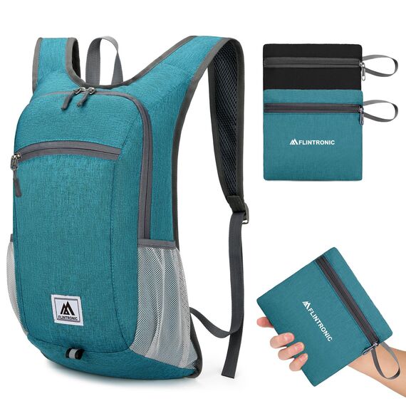 flintronic Faltbarer Rucksack, 16L Kleiner Wanderrucksack, Ultraleicht Wanderrucksack, Wasserfest Reiserucksack, Packbare Backpack, Damen Herren Daypack, für Camping Klettern/Outdoor Wandern