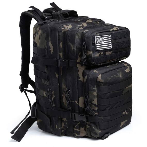 QT&QY 45L Militärischer taktischer Rucksack Bundeswehr Rucksäcke für Männer Molle Armee Angriff Tagesrucksack 3 Tage Bug Out Go Tasche Trekking Wanderrucksack