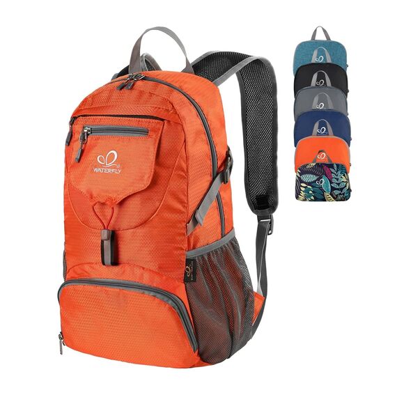 WATERFLY Ultraleicht Faltbar Klein Rucksack: 20L Leicht Packable Wanderrucksack Tagesrucksack Trekkingrucksack Outdoor Sportlich Backpack Travel Daypack für Herren Damen