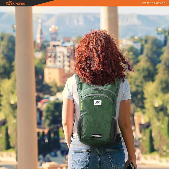 SKYSPER Faltbarer Rucksack 10L Klein Ultraleicht Tagesrucksäcke Wanderrucksack Reisenrucksack Trekkingrucksack Daypack für Wandern Reisen