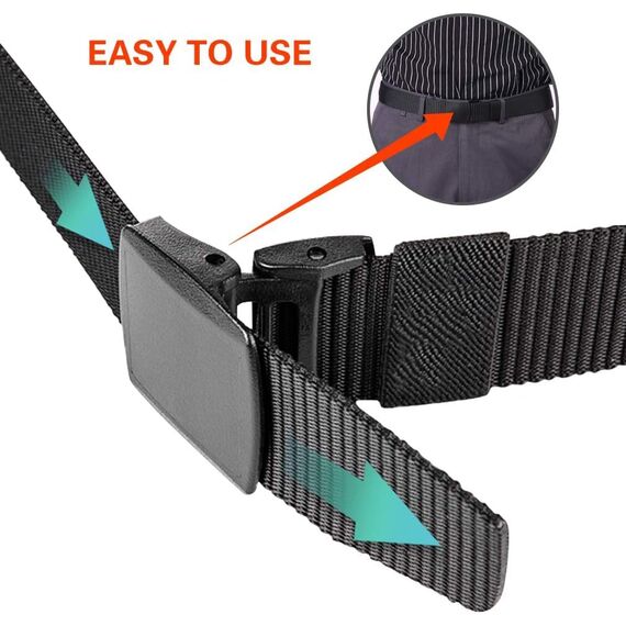 Chalier 2er Unisex Gürtel Nylon Canvas Belt für Damen und Herren, Stufenlos Verstellbarer Stoffgürtel, Länge 130 cm, Breite ca. 3,8 cm, mit Kunststoff Schnalle MEHRWEG