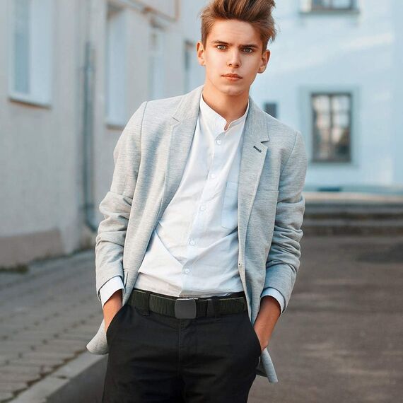 Chalier 2er Unisex Gürtel Nylon Canvas Belt für Damen und Herren, Stufenlos Verstellbarer Stoffgürtel, Länge 130 cm, Breite ca. 3,8 cm, mit Kunststoff Schnalle MEHRWEG