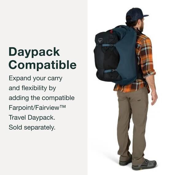 Osprey Farpoint Herren Reiserucksack, 40L, Tunnel Vision Grey, O/S