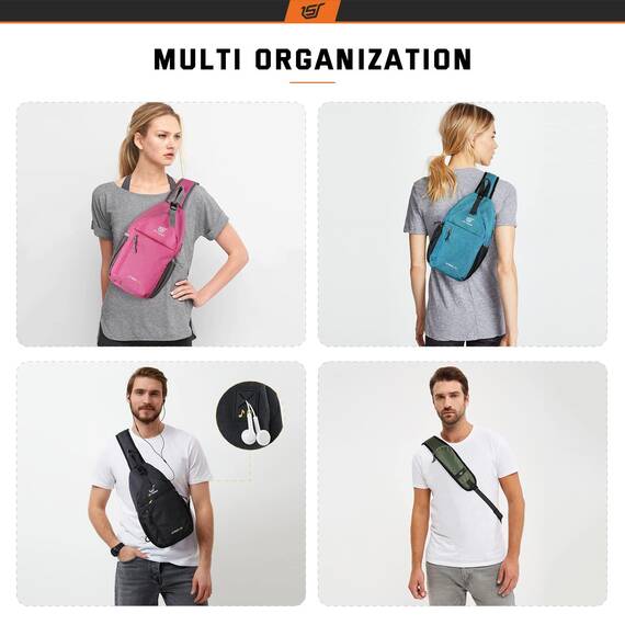 SKYSPER Schultertasche Brusttasche Leichte Sling Bag Klein Wasserfest Crossbody Umhängetasche zum Wandern Outdoor Sports Reise