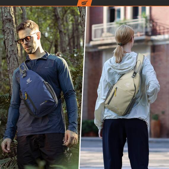 SKYSPER Schultertasche Brusttasche Leichte Sling Bag Klein Wasserfest Crossbody Umhängetasche zum Wandern Outdoor Sports Reise