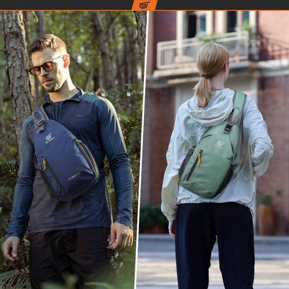 SKYSPER Schultertasche Brusttasche Leichte Sling Bag Klein Wasserfest Crossbody Umhängetasche zum Wandern Outdoor Sports Reise