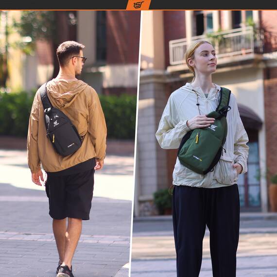 SKYSPER Schultertasche Brusttasche Leichte Sling Bag Klein Wasserfest Crossbody Umhängetasche zum Wandern Outdoor Sports Reise