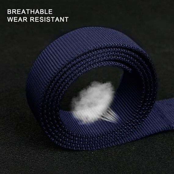 Chalier 2er Unisex Gürtel Nylon Canvas Belt für Damen und Herren, Stufenlos Verstellbarer Stoffgürtel, Länge 130 cm, Breite ca. 3,8 cm, mit Kunststoff Schnalle MEHRWEG