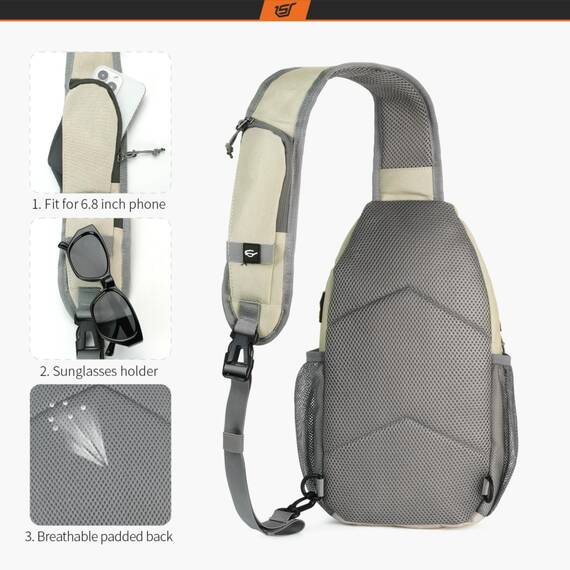 SKYSPER Schultertasche Brusttasche Leichte Sling Bag Klein Wasserfest Crossbody Umhängetasche zum Wandern Outdoor Sports Reise