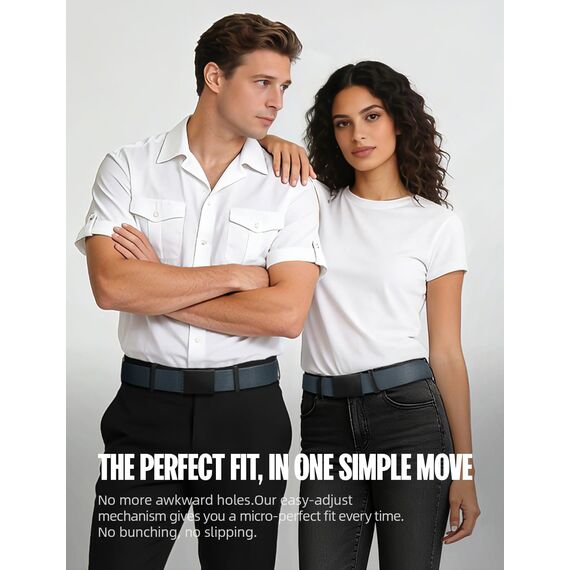 LXMY Gürtel Herren,Herren Gürtel Ohne Löcher,Stufenlos Verstellbar Canvas Stoff Gürtel Herren,Der Outdoor Business Arbeitsgürtel Passt überall Hin(Grau)