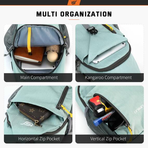 SKYSPER Schultertasche Brusttasche Leichte Sling Bag Klein Wasserfest Crossbody Umhängetasche zum Wandern Outdoor Sports Reise
