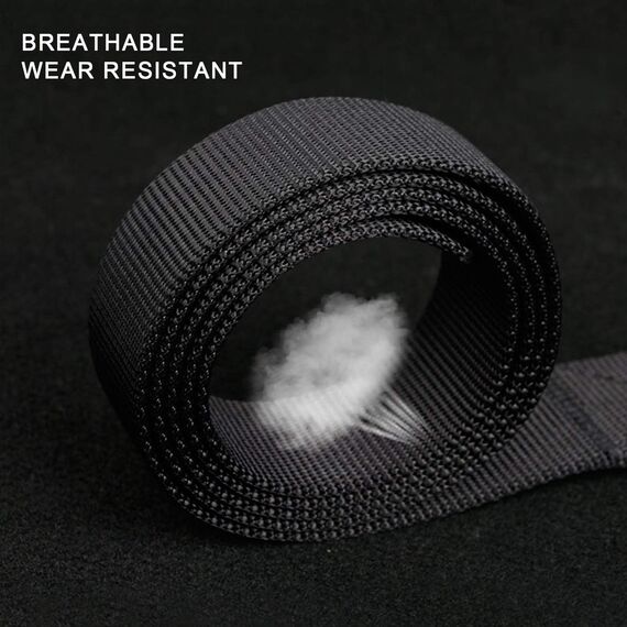 Chalier 2er Unisex Gürtel Nylon Canvas Belt für Damen und Herren, Stufenlos Verstellbarer Stoffgürtel, Länge 130 cm, Breite ca. 3,8 cm, mit Kunststoff Schnalle MEHRWEG