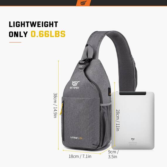 SKYSPER Brusttasche Herren Sling Bag Klein Crossbody Bags Männer Damen Leicht Schultertasche Umhängetasche Wandern Outdoor Reisen