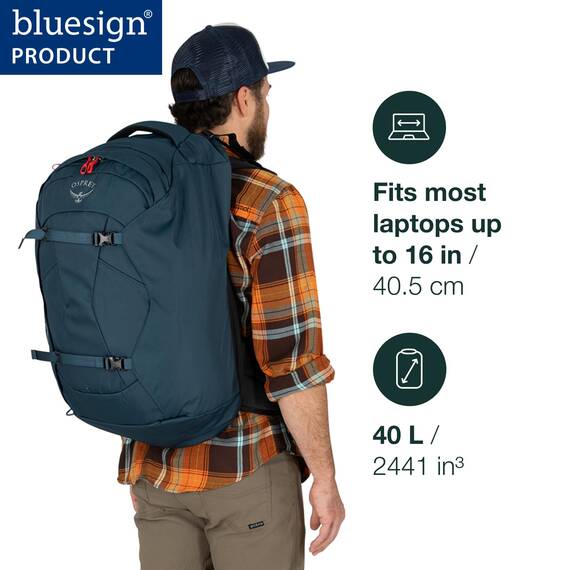 Osprey Farpoint Herren Reiserucksack, 40L, Tunnel Vision Grey, O/S