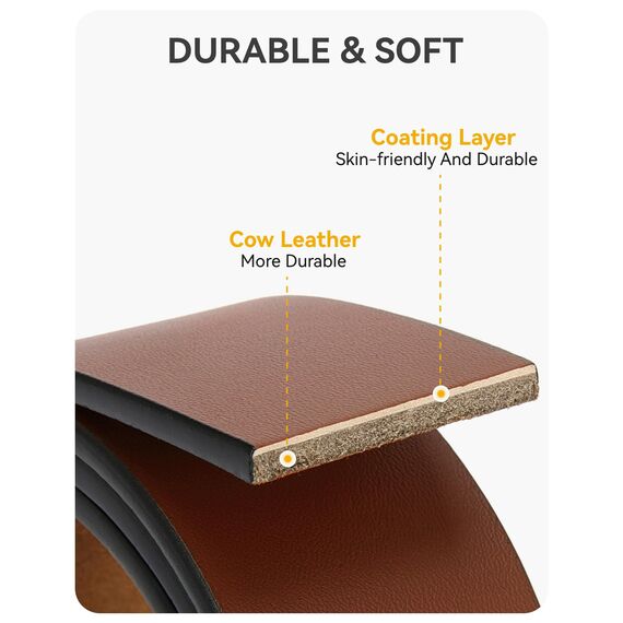 CHAOREN Ledergürtel Herren Schwarz, Gürtel Herren Leder Schwarz 35mm für Jeans, Weicheres Leder Passt Besser