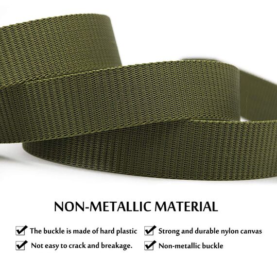 Chalier 2er Unisex Gürtel Nylon Canvas Belt für Damen und Herren, Stufenlos Verstellbarer Stoffgürtel, Länge 130 cm, Breite ca. 3,8 cm, mit Kunststoff Schnalle MEHRWEG