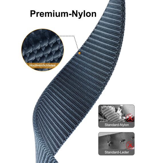 JUKMO Automatik Gürtel Herren, Nylon 3,8cm Ratsche Gürtel (Blau, M-für Taille 91cm-105cm (Länge 125cm))