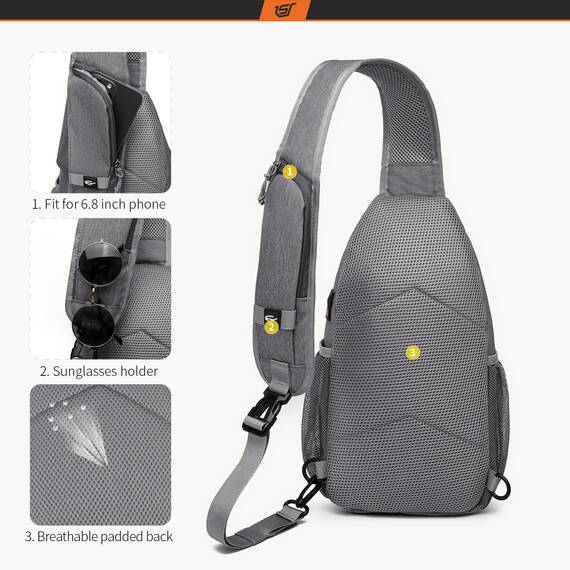 SKYSPER Brusttasche Herren Sling Bag Klein Crossbody Bags Männer Damen Leicht Schultertasche Umhängetasche Wandern Outdoor Reisen