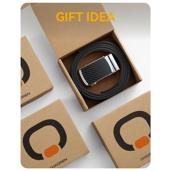 CHAOREN Gürtel Herren, Automatik Ledergürtel Herren Ratsche für Business Anzug, 35mm Gürtel ohne Löcher, Größe Angepasst