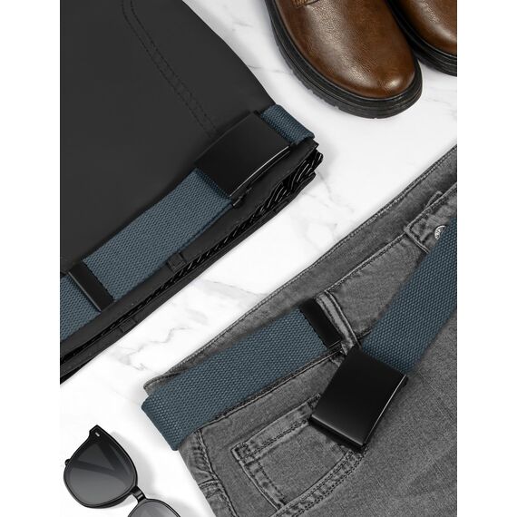 LXMY Gürtel Herren,Herren Gürtel Ohne Löcher,Stufenlos Verstellbar Canvas Stoff Gürtel Herren,Der Outdoor Business Arbeitsgürtel Passt überall Hin(Grau)