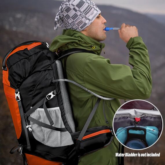 HOMIEE 50-Liter-Wanderrucksack, wasserdichter Reiserucksack für Camping mit Regenschutz, leichter Rucksack für Backpacking