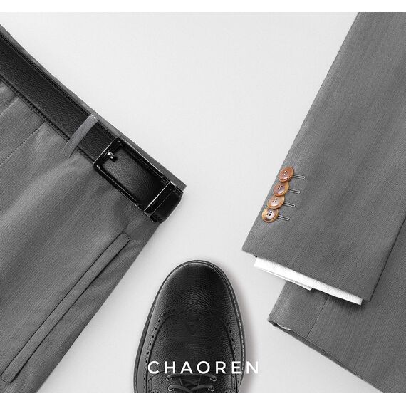 CHAOREN Ratschengürtel – Herrengürtel 3,5 cm Comfort Click – perfekter Begleiter zu Herren-Oxfords, Pistole – Schwarz, 80 cm/95 cm Taille