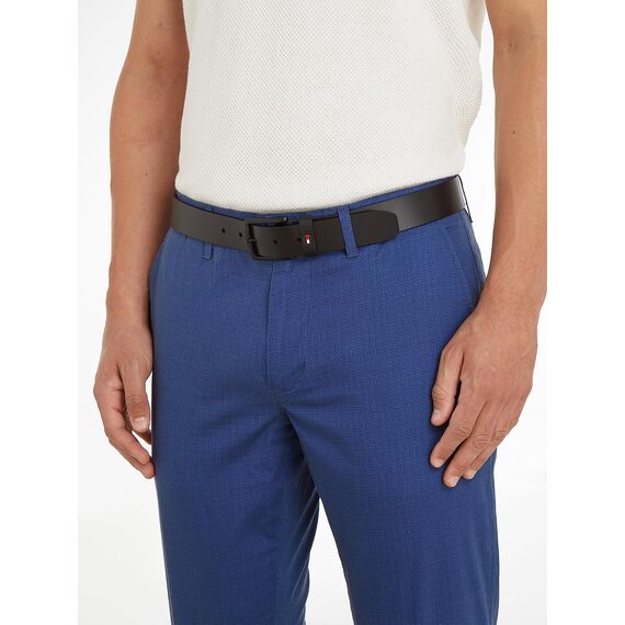 Tommy Hilfiger Herren Gürtel Denton Matte 3,5 cm Ledergürtel, Schwarz (Black), 100 cm